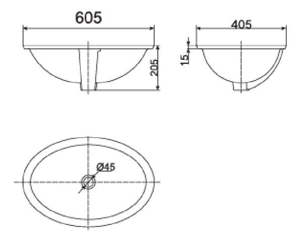 Bản vẽ kích thước lavabo rửa mặt WP-0433 American