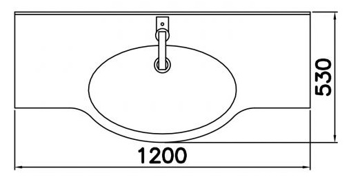 Bản vẽ kích thước chậu rửa mặt Caesar L5324