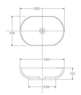 Bản vẽ kỹ thuật chậu rửa mặt Viglacera CD15