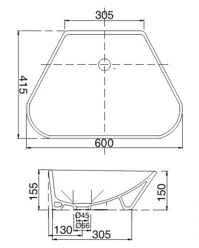 Bản vẽ kỹ thuật chậu rửa mặt CD 16