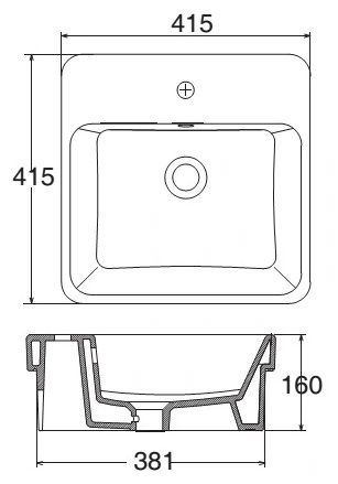 Bản vẽ chậu rửa lavabo Viglacera V 24 đặt bàn