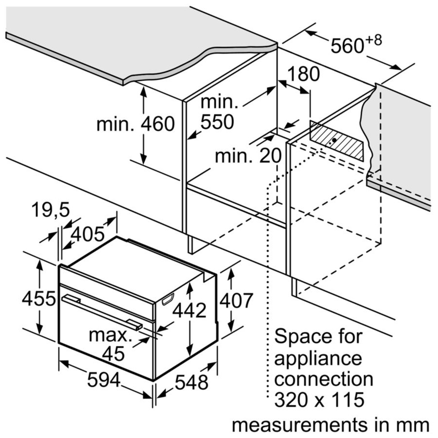 Bản vẽ lò hấp HMH CDG634BS1 Bosch