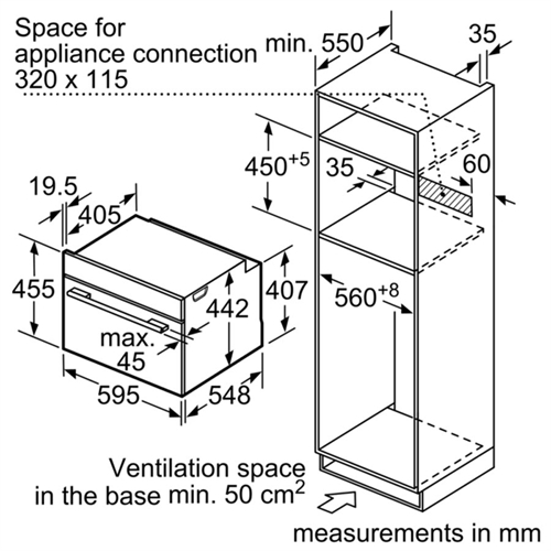 Bản vẽ lò nướng kết hợp HMH CMG656BS6B Bosch