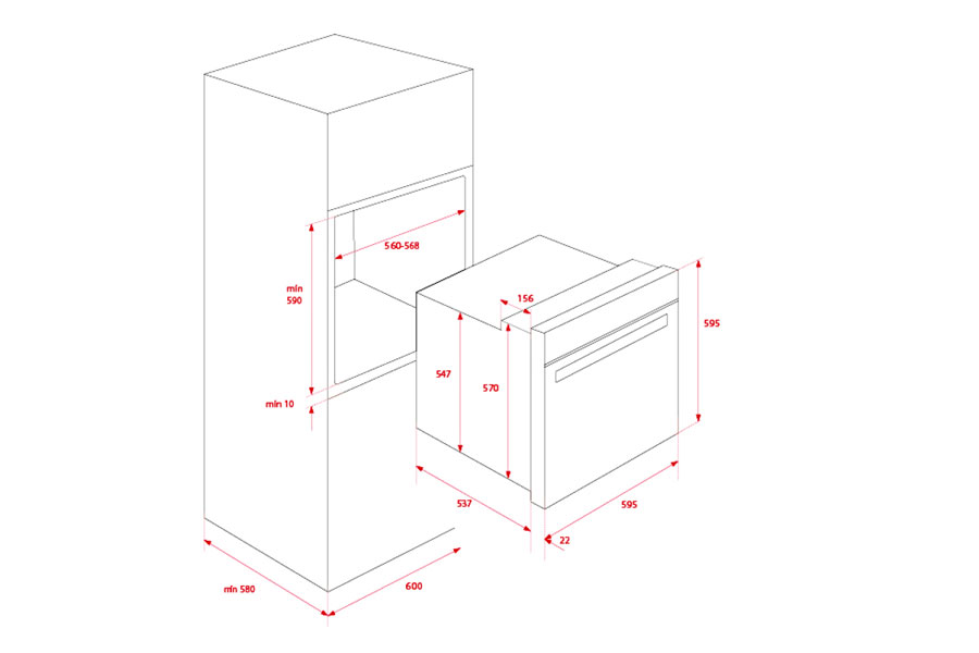 Bản vẽ lò nướng 41560120 Teka HSB 615