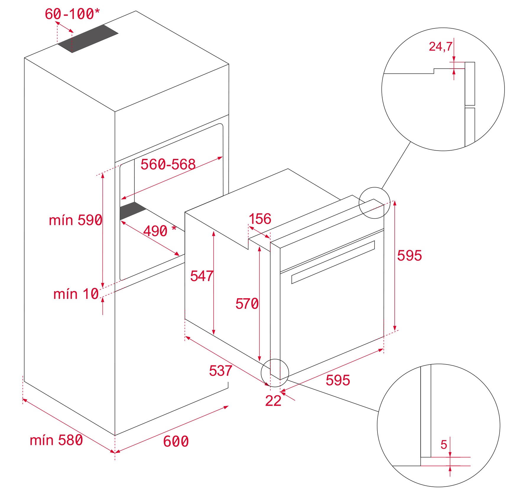 Bản vẽ lò nướng Teka 41560110 HSB 610 