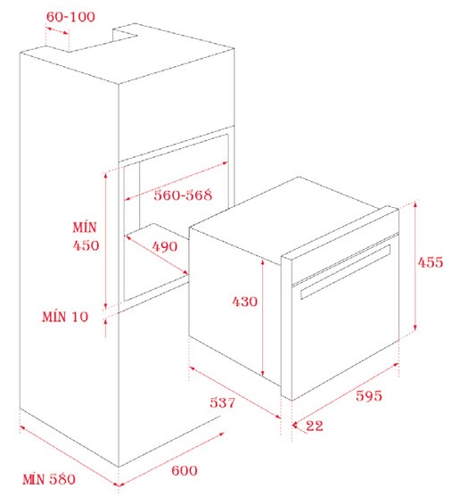 Bản vẽ lò vi sóng 40584400 Teka MLC 844