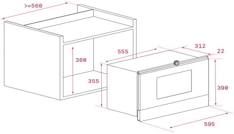 Bản vẽ lò vi sóng 40584100 Teka