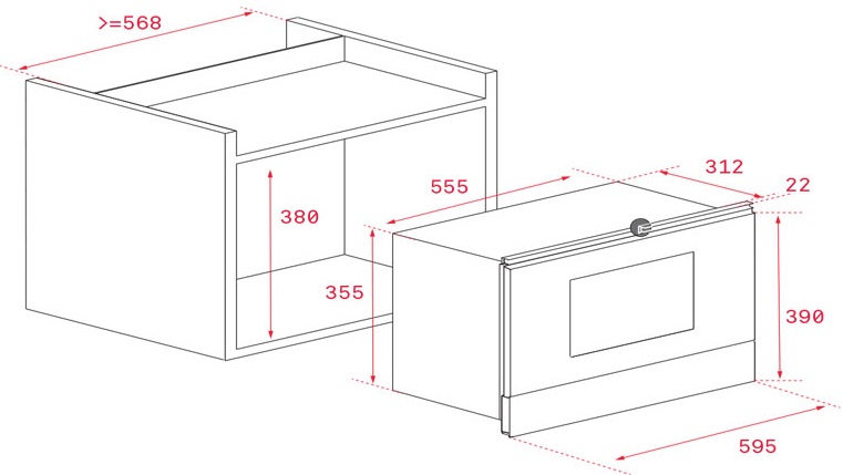 Bản vẽ lò vi sóng 40584102 Teka