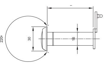 Bản vẽ mắt thần Yale YDG031US26D