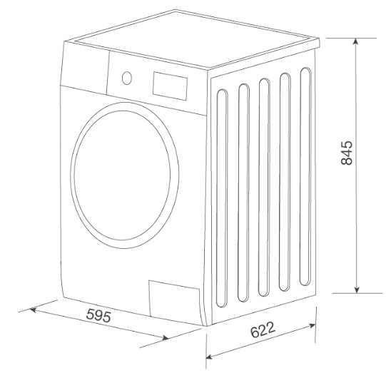 Bản vẽ máy giặt kết hợp sấy Malloca  MWDFC100