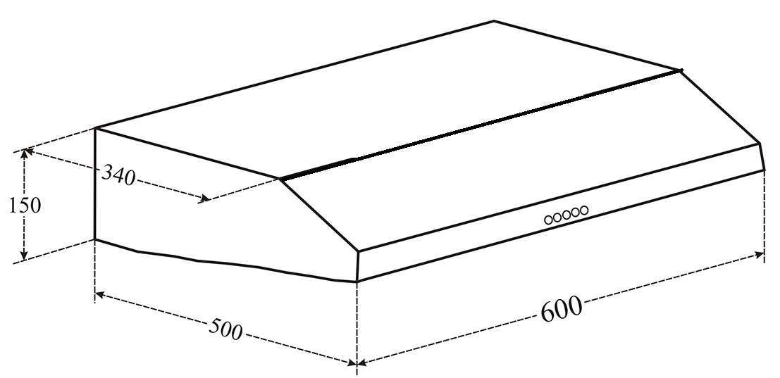 Bản vẽ máy hút khói khử mùi gắn tường EH 60CF19B Eurosun 