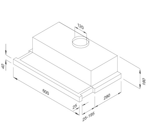 Bản vẽ kỹ thuật máy hút mùi áp tường K1506 TC Malloca