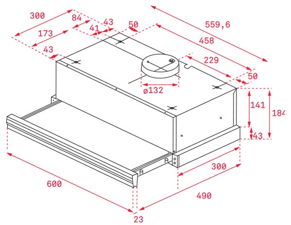 Bản vẽ kỹ thuật máy hút mùi Teka 40436800 CNL 6400