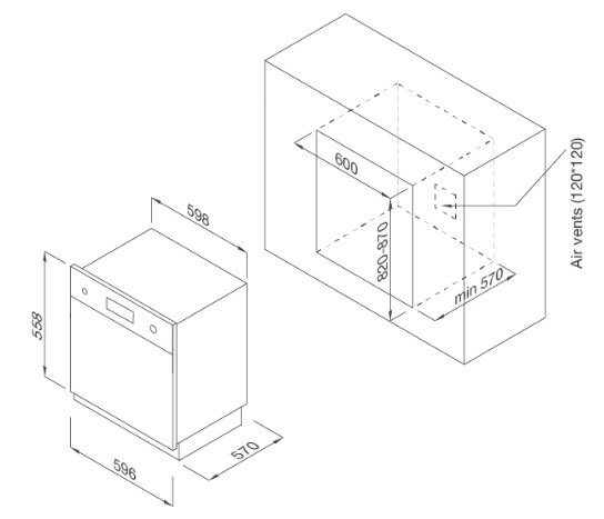 Bản vẽ kỹ thuật máy rửa chén Malloca MDW14S08SI