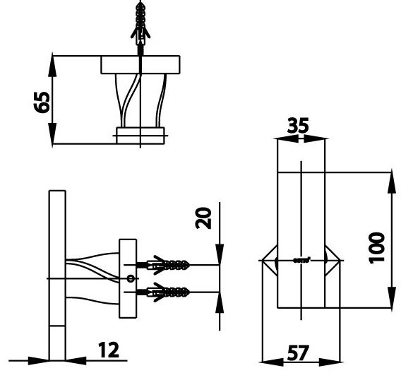 Bản vẽ kích thước móc áo CT0061-GR HM Cotto