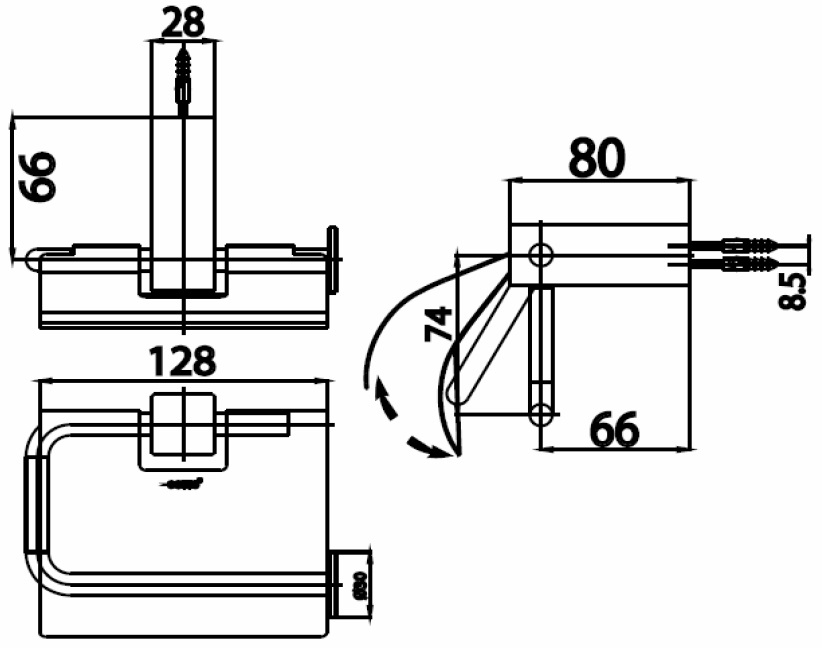 Bản vẽ kích thước móc giấy CT889 HM Cotto