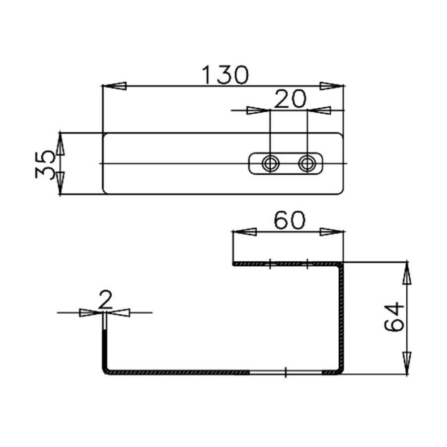 Bản vẽ kích thước móc giấy COTTO CT034 HM