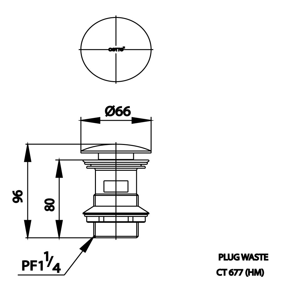 Bản vẽ ống xả chậu  lavabo Cotto CT670V HM