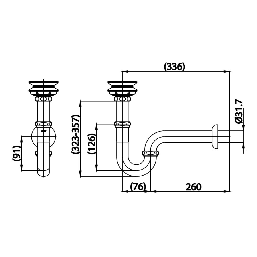 Bản vẽ kích thước co P Cotto CT6801 cho chậu dịch vụ