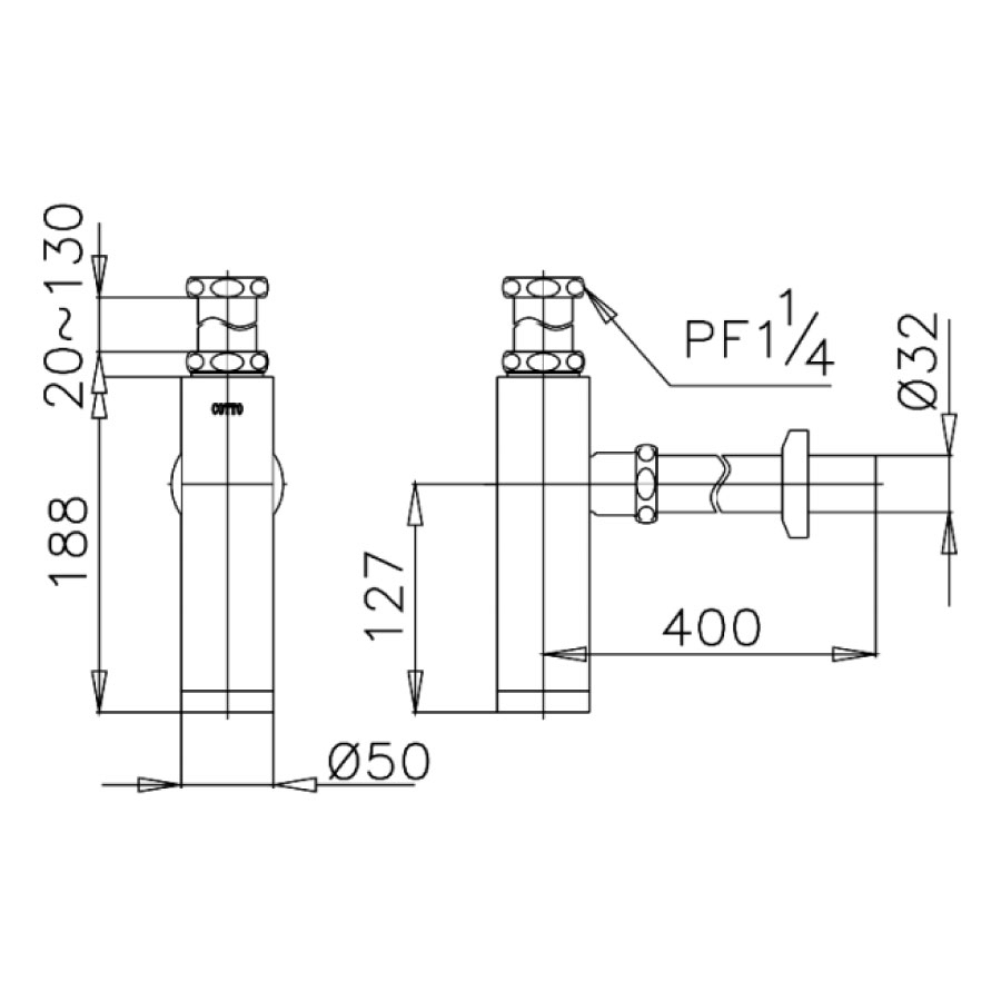 Bản vẽ kích thước co P Cotto CT689AX HM