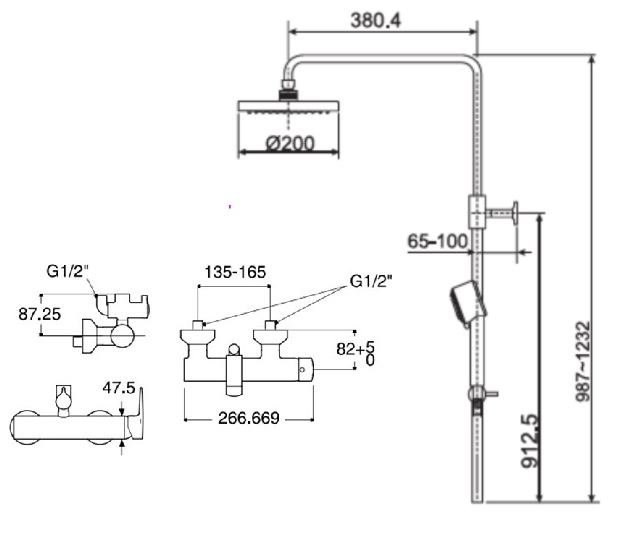 Bản vẽ sen cây American standard WF 0572 D200