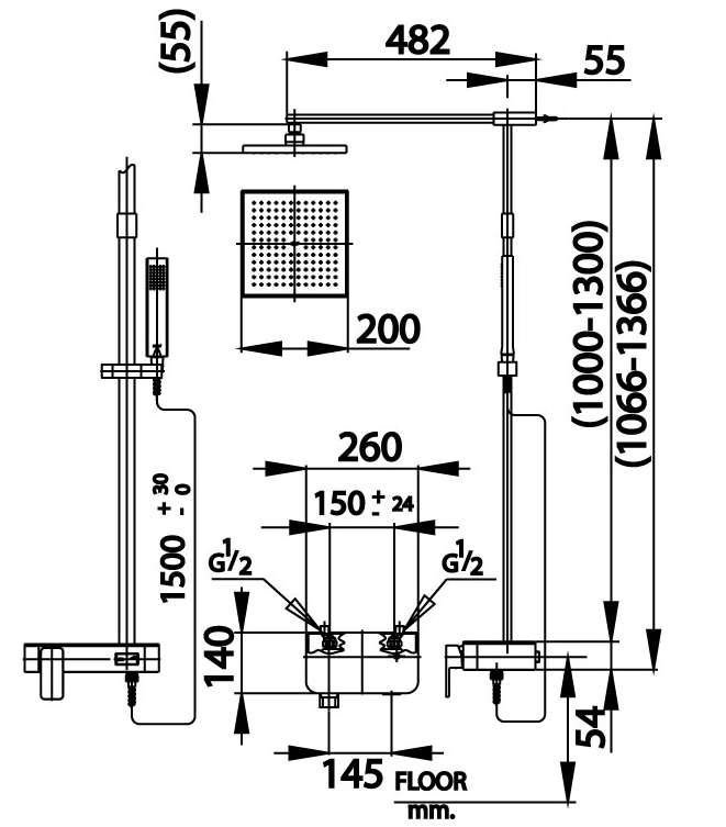 Bản vẽ kĩ thuật sen cây CT2241W COTTO