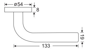 Bản vẽ kích thước tay nắm cửa phòng Yale YTL020 US19 màu đen mờ