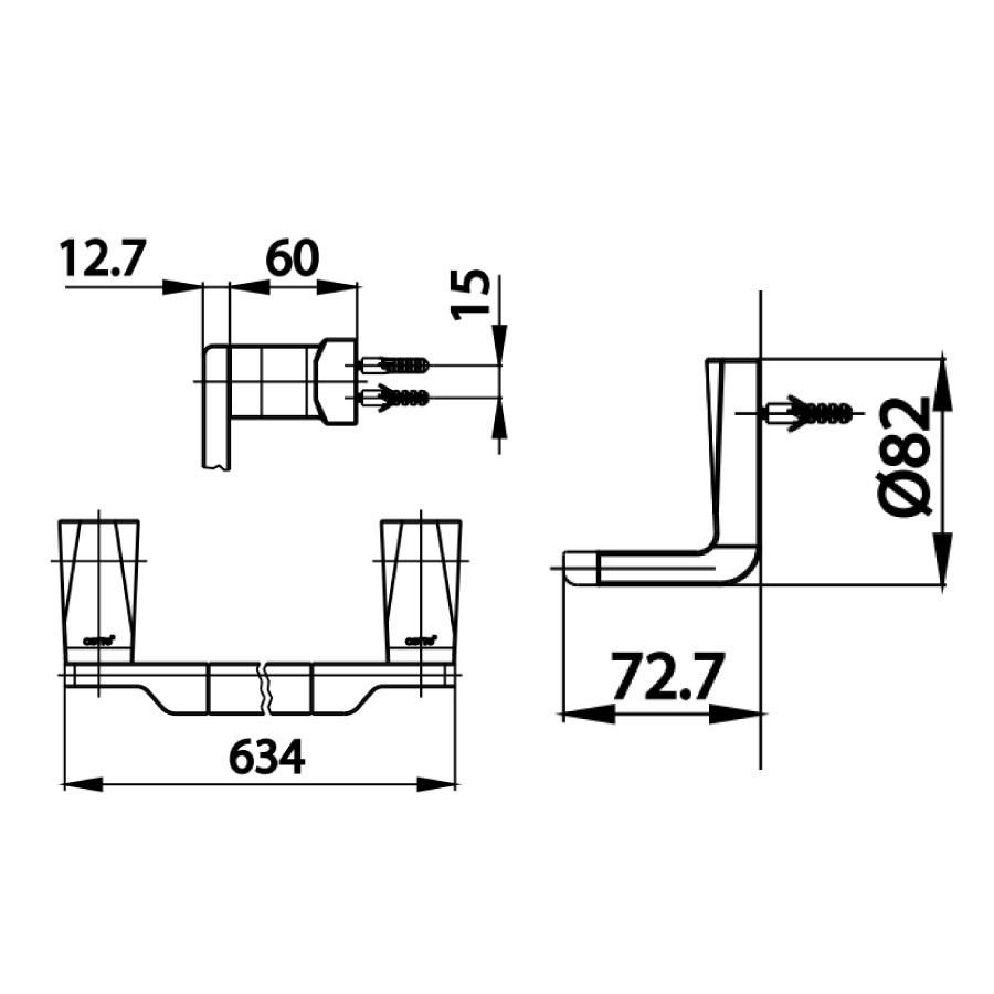 Bản vẽ kĩ thuật thanh vắt khăn CT0112 cotto 