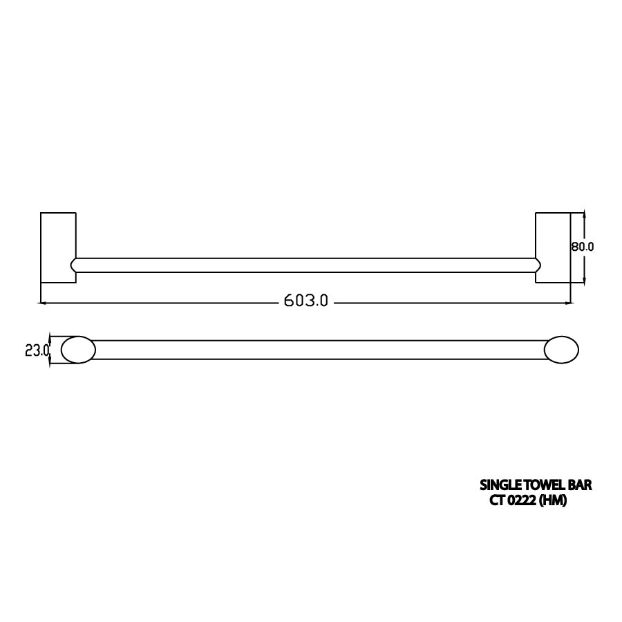 Bản vẽ kĩ thuật thanh vắt khăn CT0222 HM cotto 