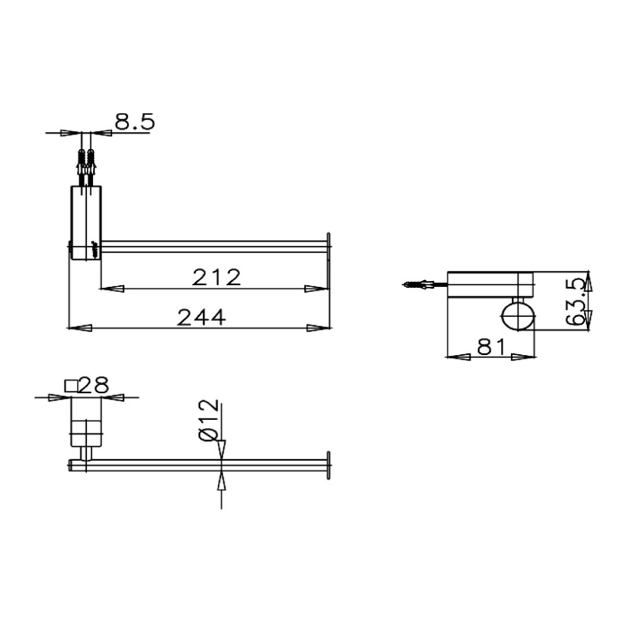 Bản vẽ kĩ thuật thanh vắt khăn CT883 HM cotto 