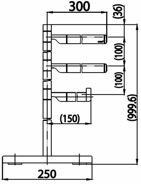 Bản vẽ kĩ thuật thanh vắt khăn  đứng CT0116 cotto 