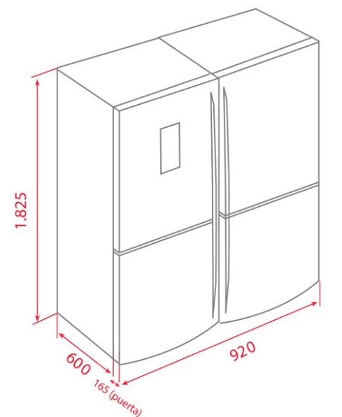 Bản vẽ tủ lạnh 40659940 Teka side by side NFE 900X