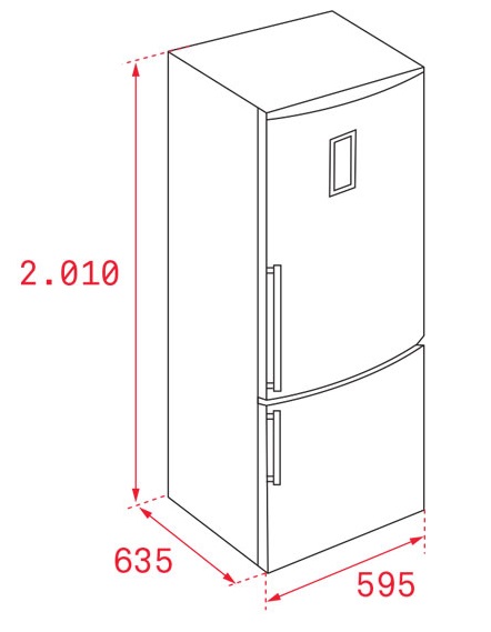 Bản vẽ tủ lạnh 40698270 Teka NFE2 400 INOX