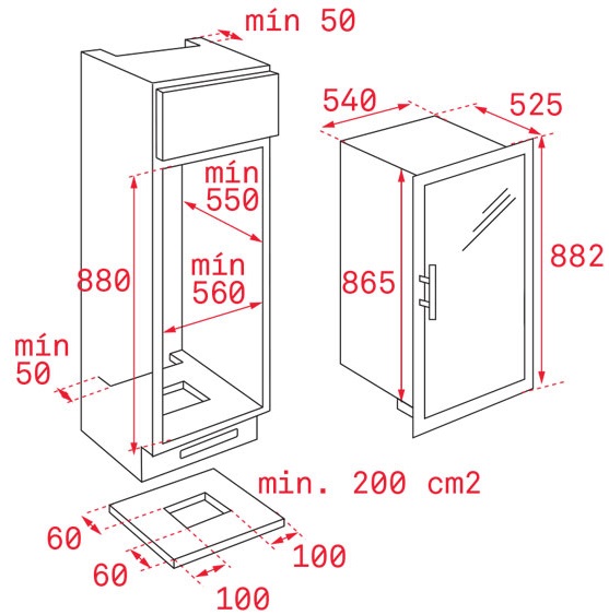 Bản vẽ tủ rượu RVI 35 Teka