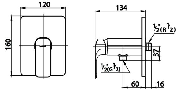 van điều chỉnh âm tường CT 1134A  Cotto lạnh 