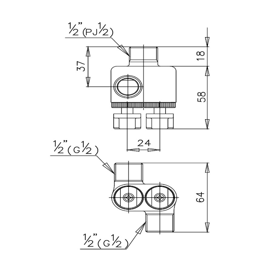 Bản vẽ kích thước van khóa Cotto CT198HM  