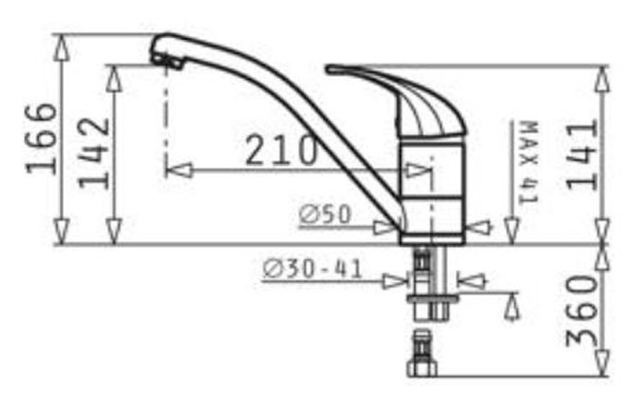 Bản vẽ kỹ thuật vòi rửa chén bát HMH 095191001 Pyramis