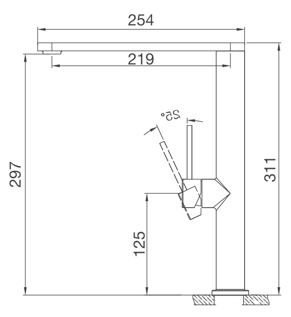 Bản vẽ vòi bếp K061-S Malloca nóng lạnh