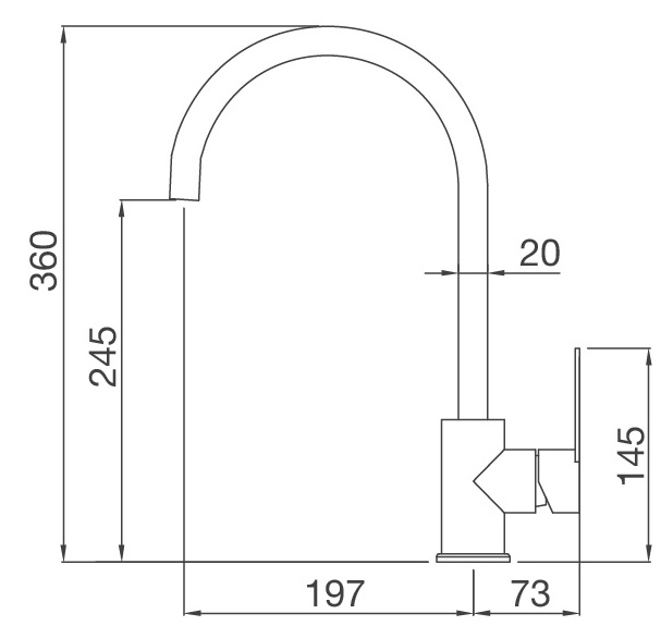 Bản vẽ vòi bếp MF-040 Malloca nóng lạnh