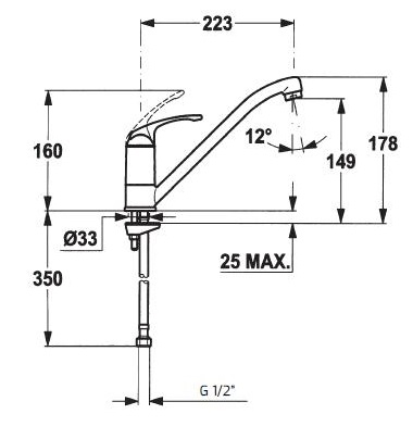 Bản vẽ kỹ thuật vòi rửa chén bát 469130210 MTP 913 Teka