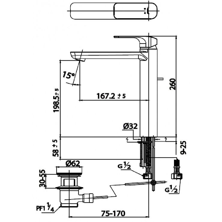 vòi chậu rửa mặt CT2124AY-GR Cotto