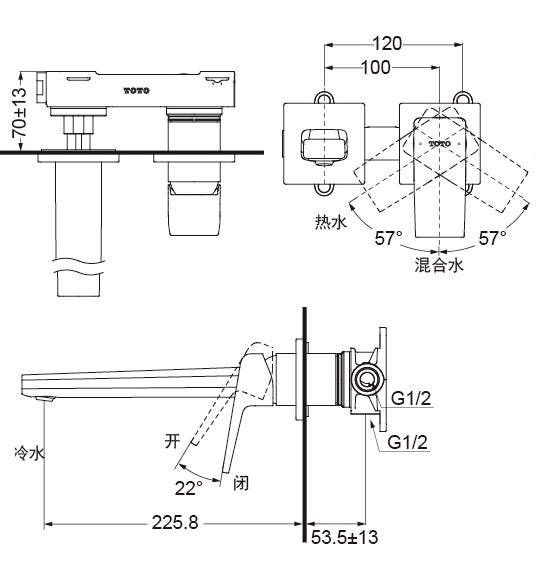 Bản vẽ kỹ thuật vòi TOTO TLG10308B 