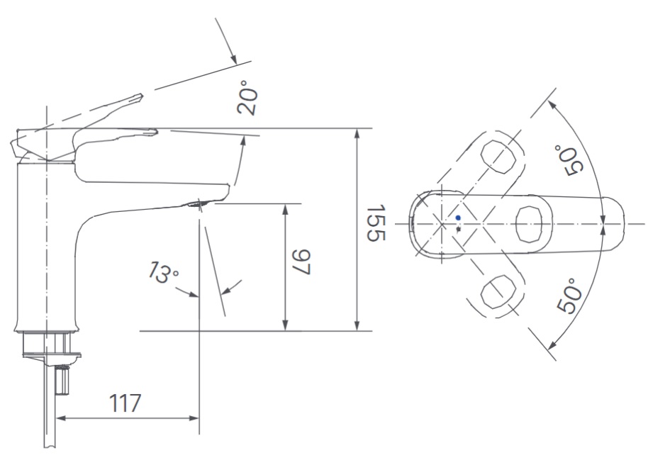 Bản vẽ vòi lavabo INAX LFV-652S