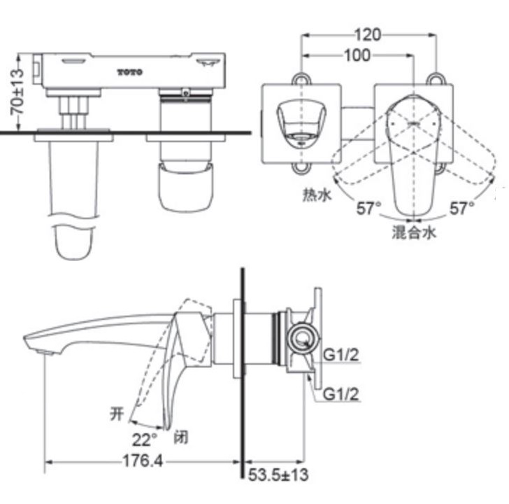 Bản vẽ kỹ thuật vòi TOTO TLG09307B