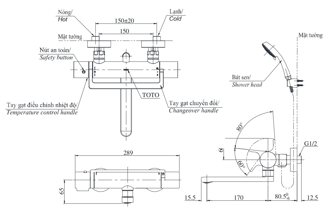 Bản vẽ sen tắm xả bồn TBV03429V DGH104ZR 