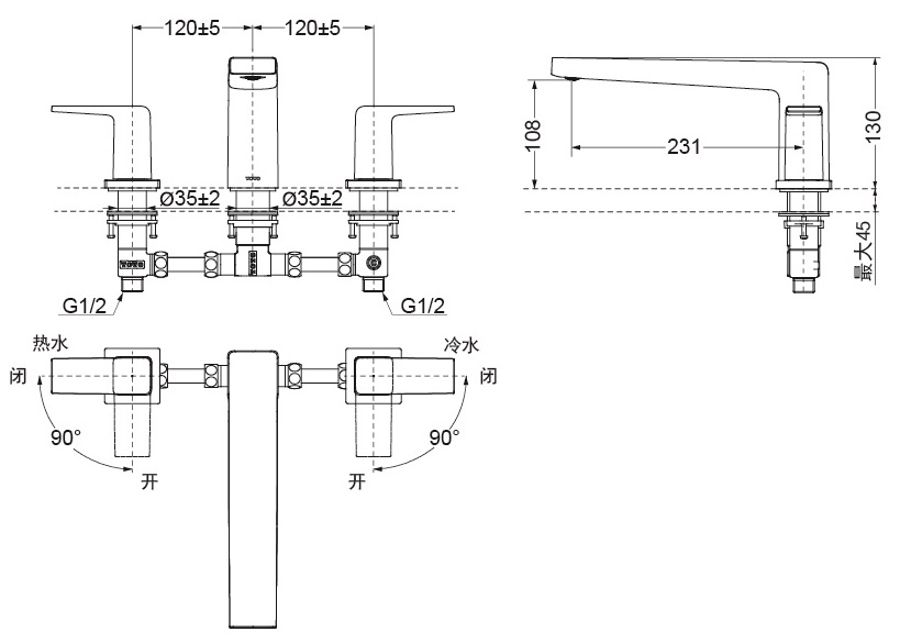 Bản vẽ sen tắm xả bồn TBG10201B