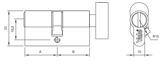 Bảng vẽ kỹ thuật ruột Khóa Yale 10-0513-3030-CK-22-11 phòng vệ sinh