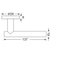 Bản vẽ kích thước tay nắm cửa phòng Yale YTL090 US32D Inox mờ