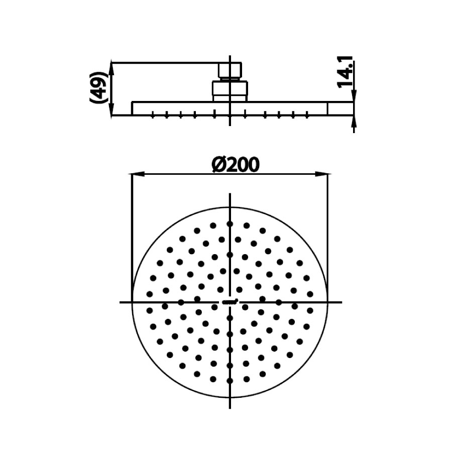 Bản vẽ kích thước bát sen gắn trần Z94V Cotto