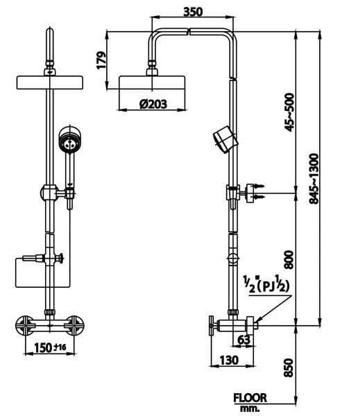 ​Bản vẽ kĩ thuật sen cây CT276C16WS COTTO